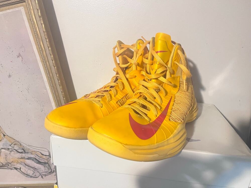 2012 Mens Nike Hyperdunk 2012+ China Away University Gold Red Used Size 12 Rare